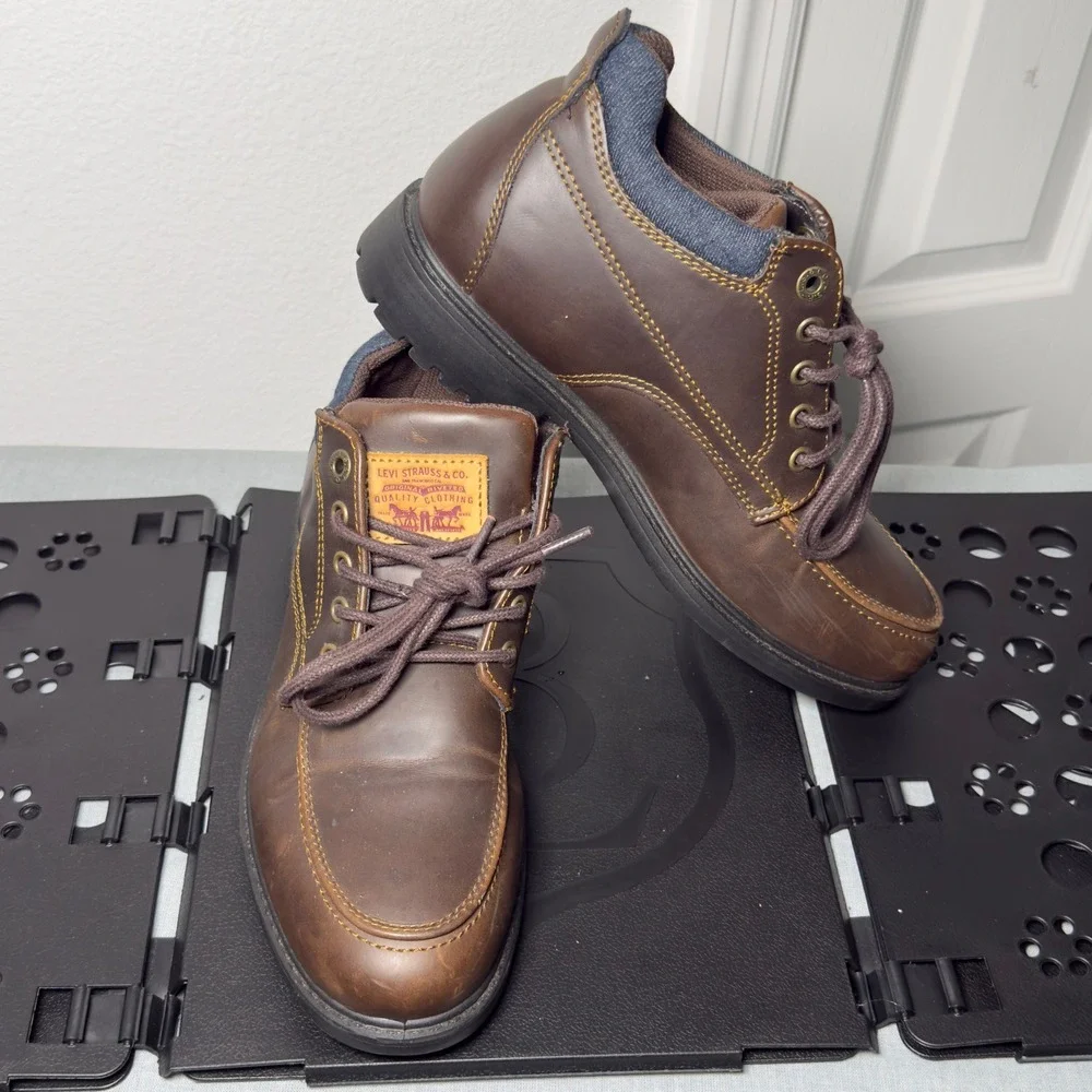 Levi's 518448H94 Low Top Boots Mens Size 7 Brown Good Moc Toe Rugged Lace Up